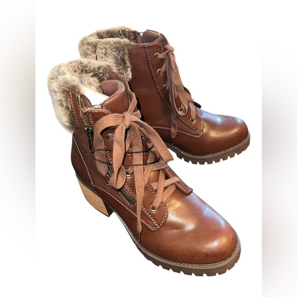 Mia Faux Fur-Lined Heeled Boots – Size 9 - Picture 7 of 10
